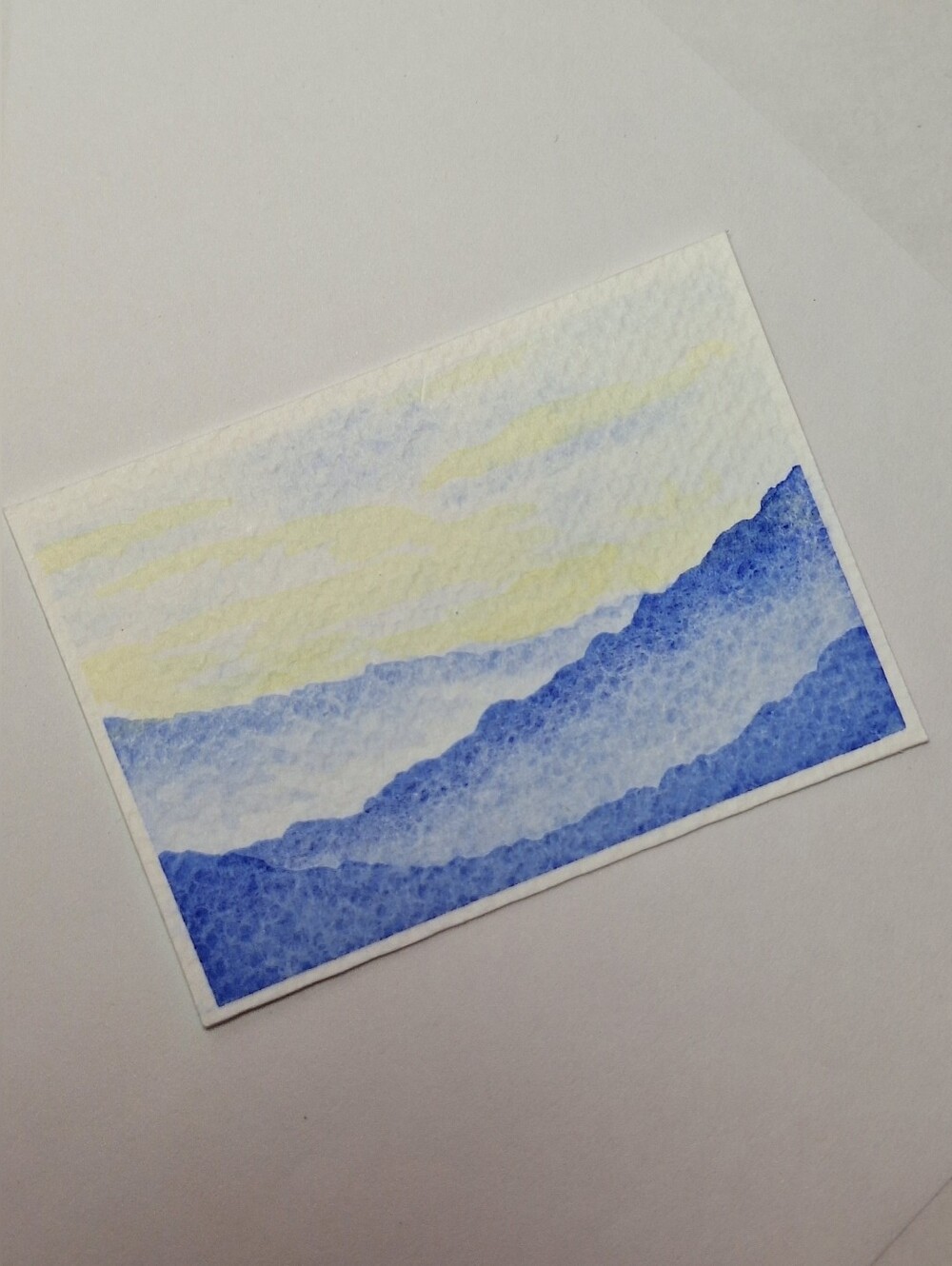 "Mystic Mountains" Hand-painted gouache painting (Tiny original artwork) - Picture 9 of 10